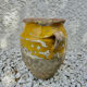Old candied pot in yellow glazed terracotta XIX century