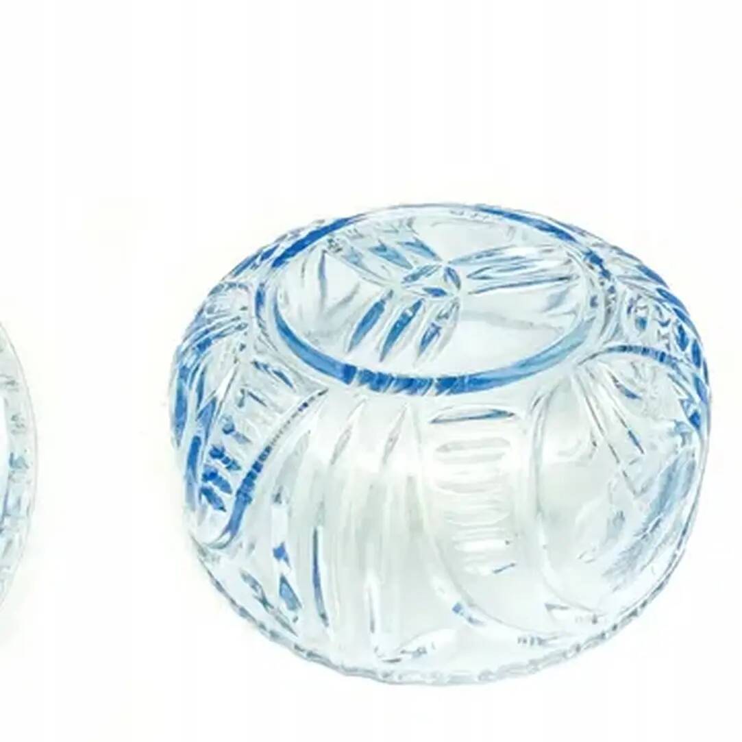 Art Deco bonbonniere, turquoise pressed glass, Germany, 1950s