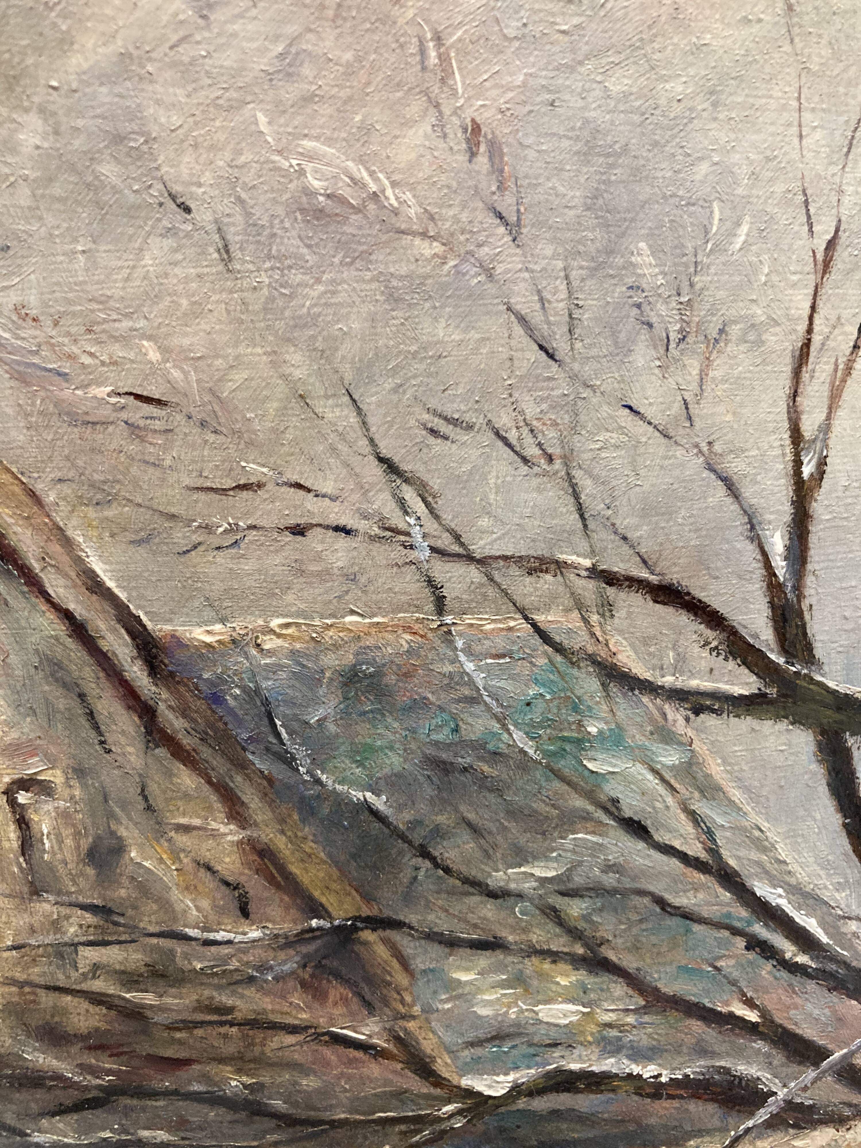 Peinture de paysage sous la neige
