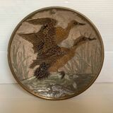 Pocket of cloisonné enamel and brass ducks