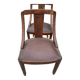 Set of 4 art deco gondola chairs in solid oak wood with skai leather