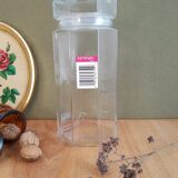 Large octagonal hermetic jar luminarc France vintage