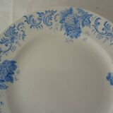 Large old dish FAIENCE 468112 Saint Amand Hamage FLLEUR blue snowball