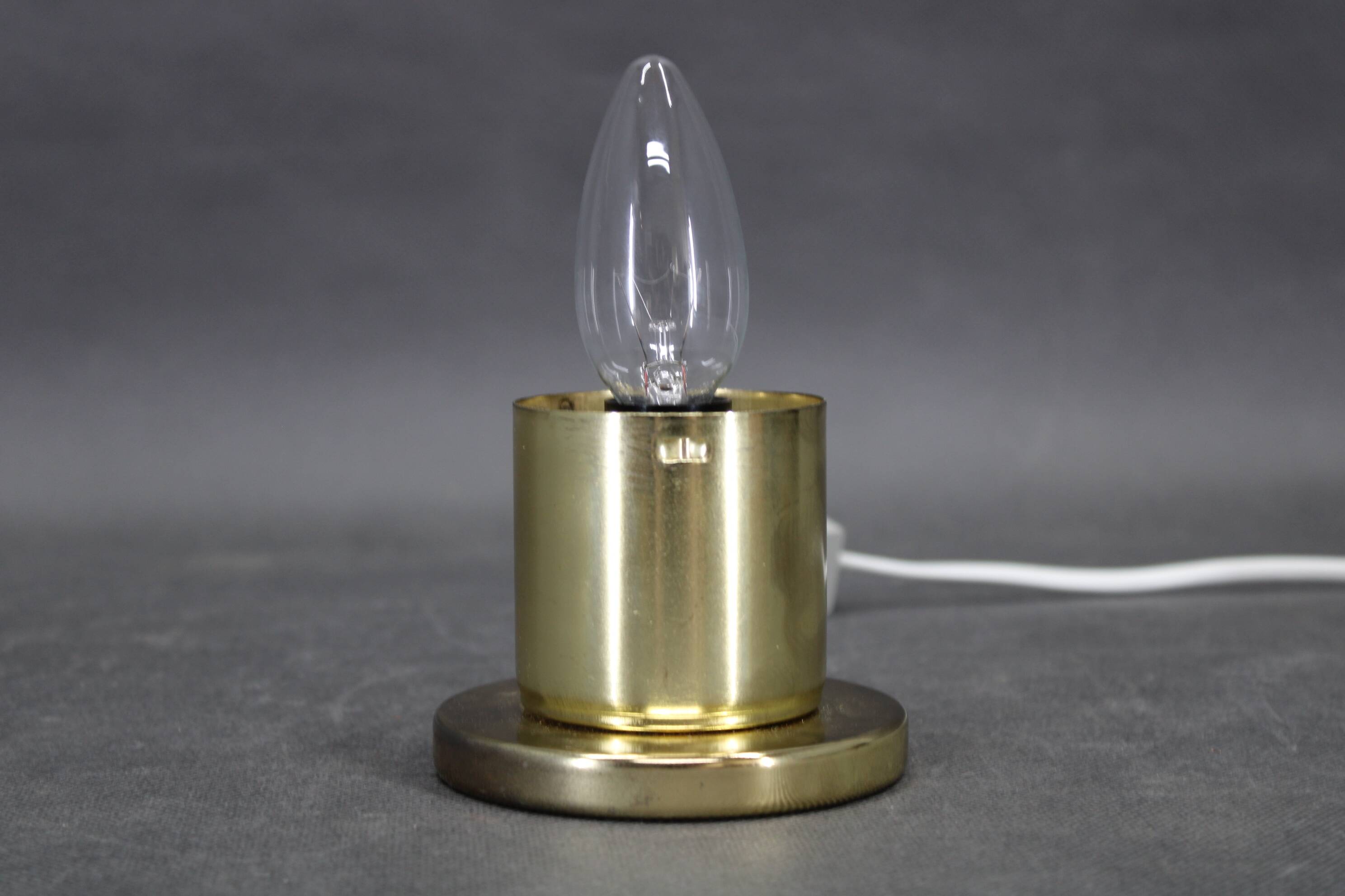 Pair of 1970s mid-century Czech table lamps with prismatic glass shades