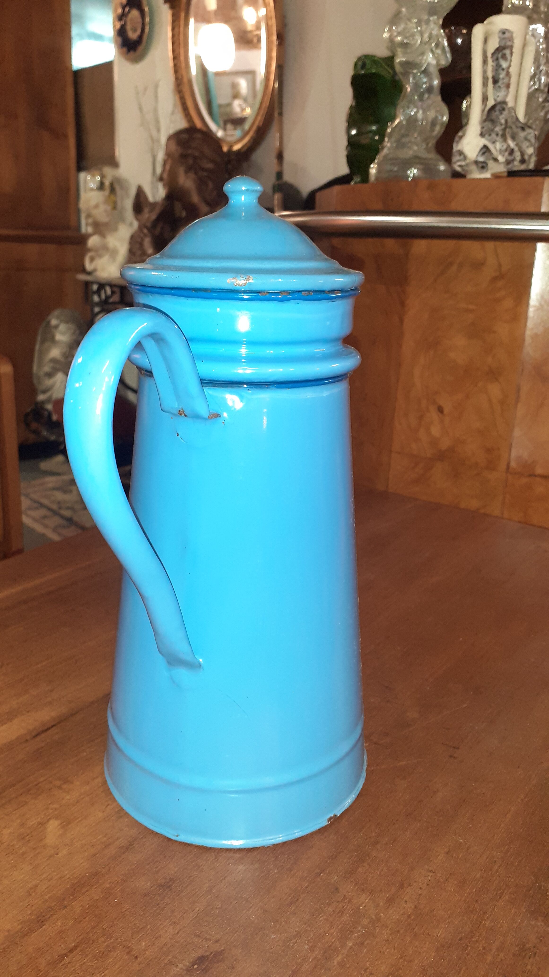 Blue email coffee maker