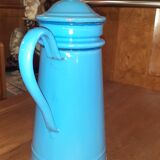 Cafetière en email bleu