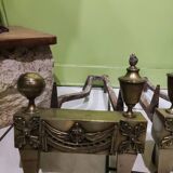 Pair of bronze andirons from the Empire period