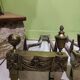 Paire de chenets en bronze époque Empire