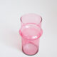Vase rose en verre