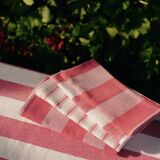 Lot de 6 serviettes de table à rayures roses