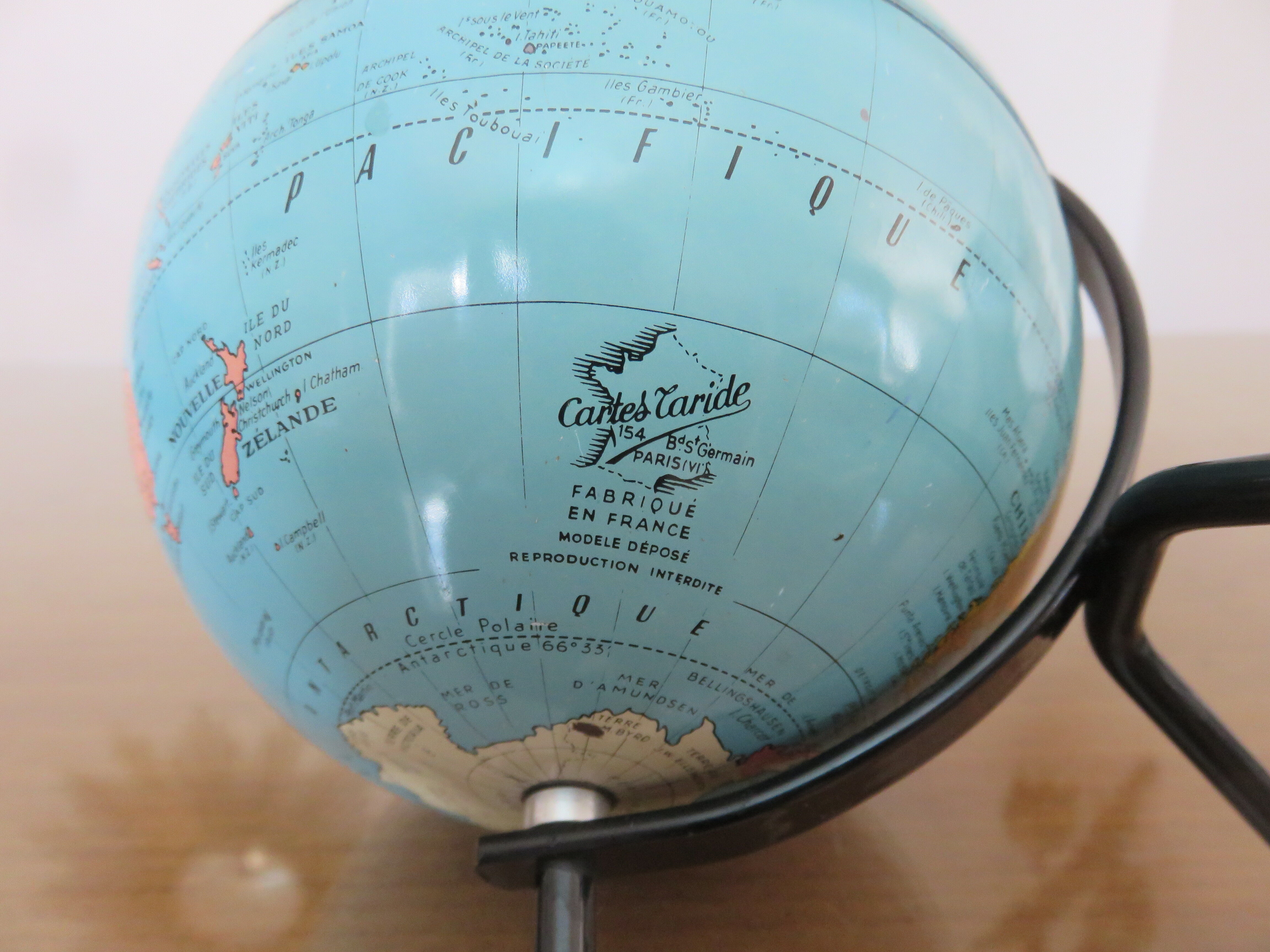 World map globe globe sheet metal tripod taride maps 60s 70s
