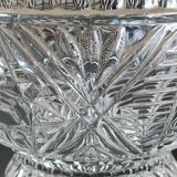Molded crystal candy cup/dish/boho chic. art deco. starry/cross/leafy patterns, petals