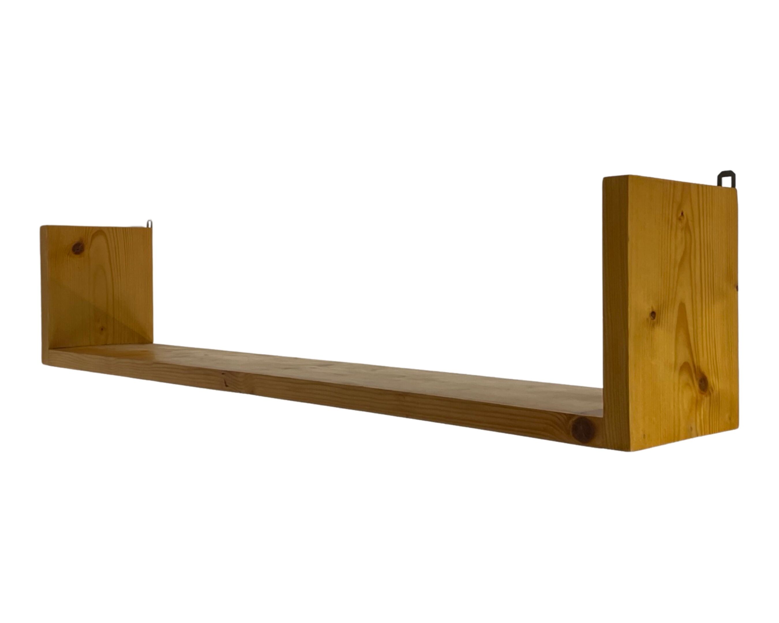 Vintage wooden wall rack bookshelf in pine