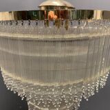 Mid-century italian brass acrylic chandelier lamp