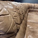 Canapé modulaire vintage en cuir marron de Laauser, années 1960