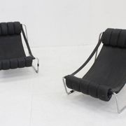 Vintage chrome lounge chairs by Corsini & Wiskemann for Cinova, 1970s set of 2