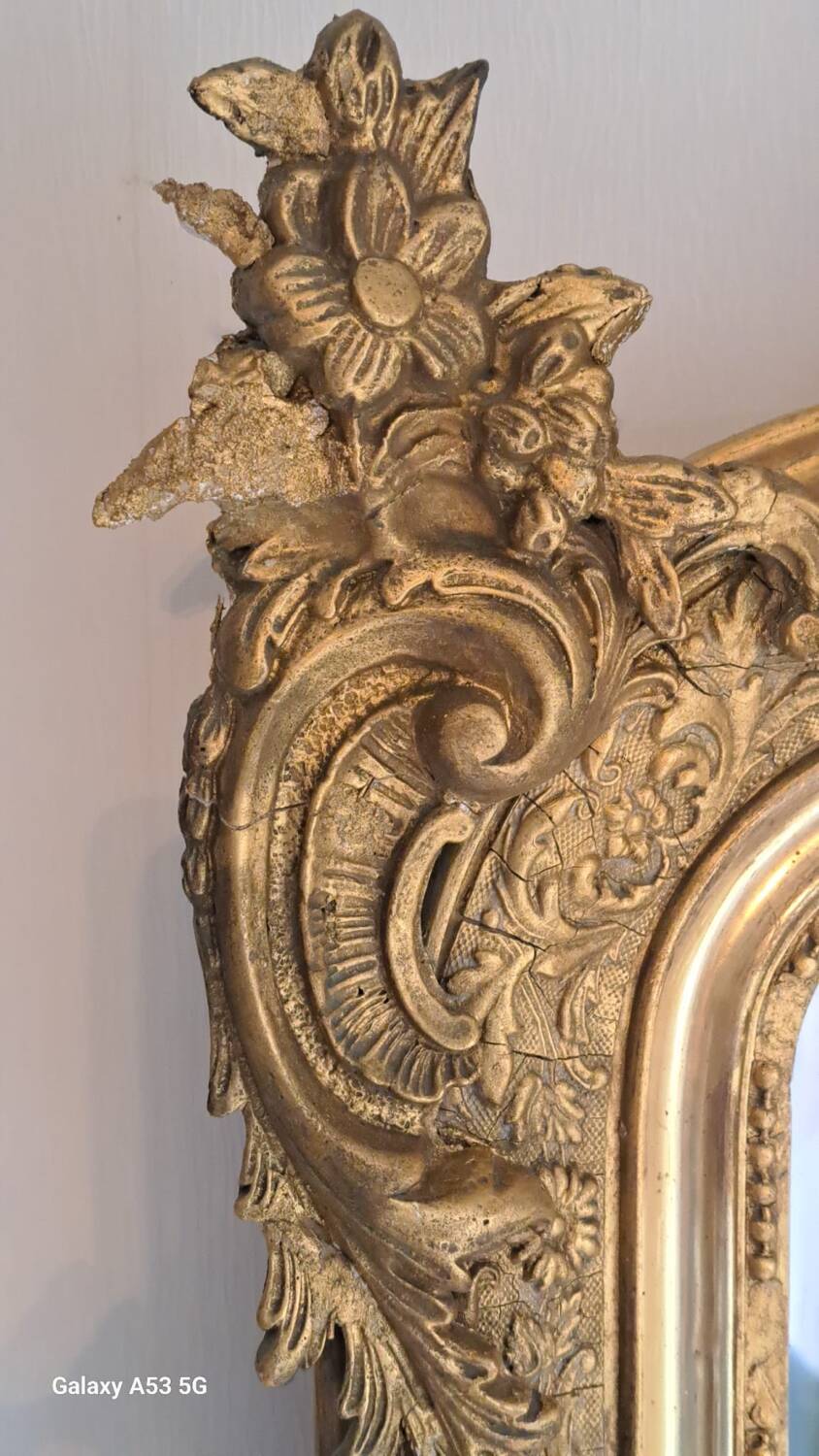 Antique Louis XV rocaille mirror 153x91 cm