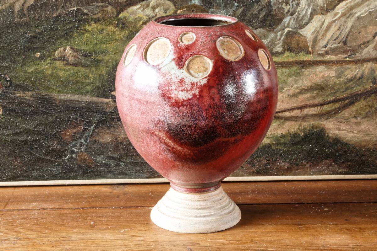 Vase boule scandinave en grés émaillé