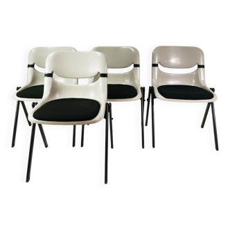 Chaises Space Age, Vitra Dorsal, conçues par G.Piretti et E. Ambas, Italie