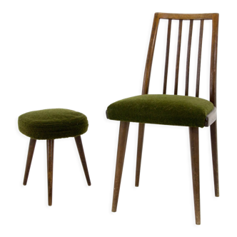 Set of Chair and Stool, Czechoslovakia, 1960s