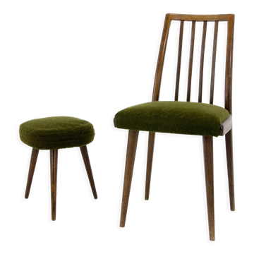 Set of Chair and Stool, Czechoslovakia, 1960s
