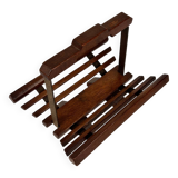 Modernist Oak Magazine Rack, 1970s