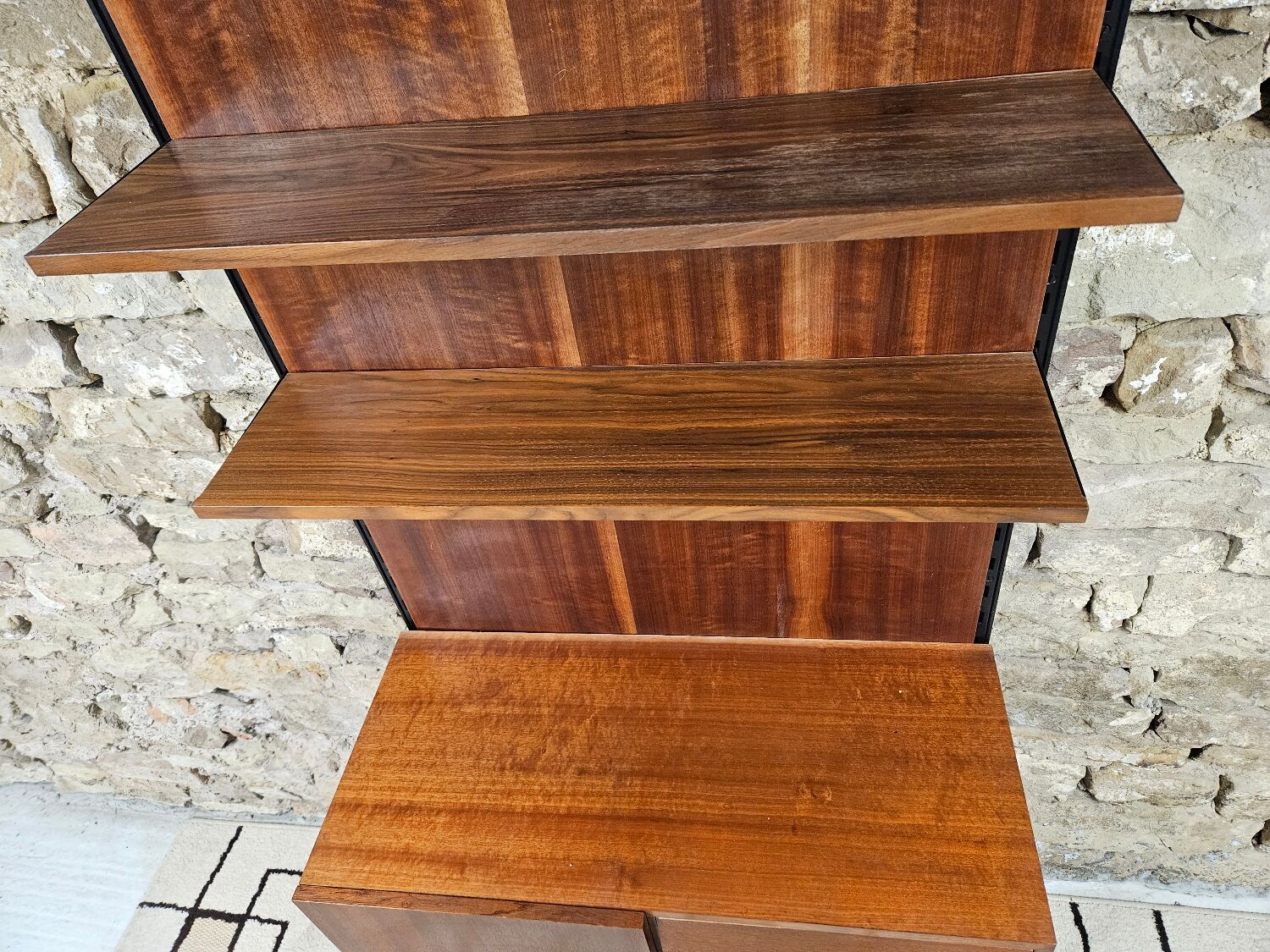 Bookcase cabinet modular shelves vintage 1970