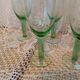 5 large green stemmed glasses