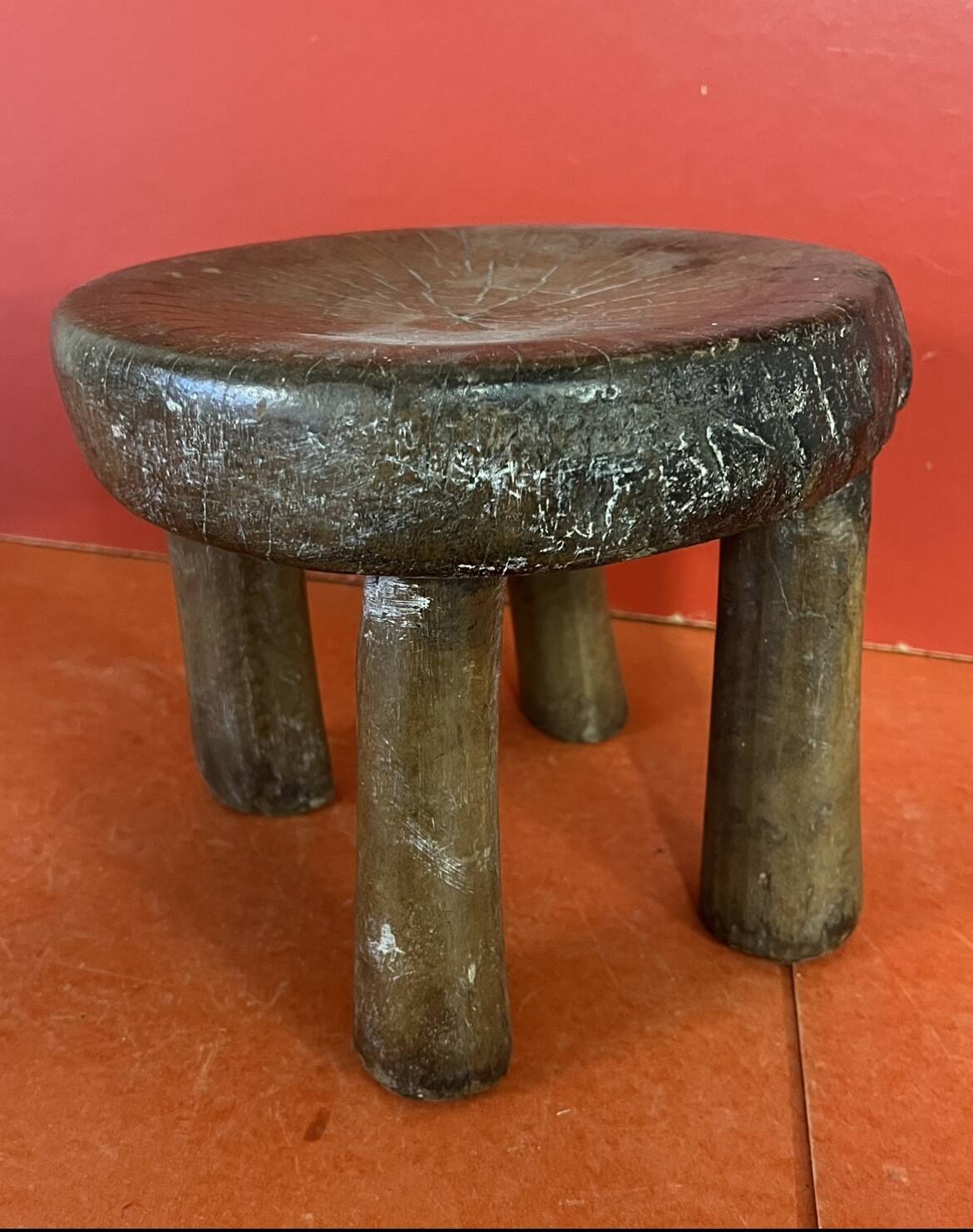 Old African wooden stool