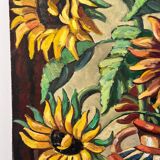 The sunflowers, knife technique on panel.