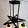 Mid century hanging lamp with 5 white bols, 1970s