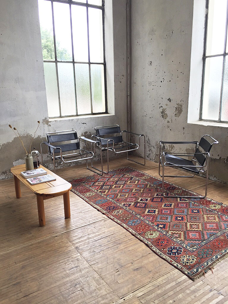 Bauhaus modernist leather chrome armchairs