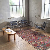 Bauhaus modernist leather chrome armchairs