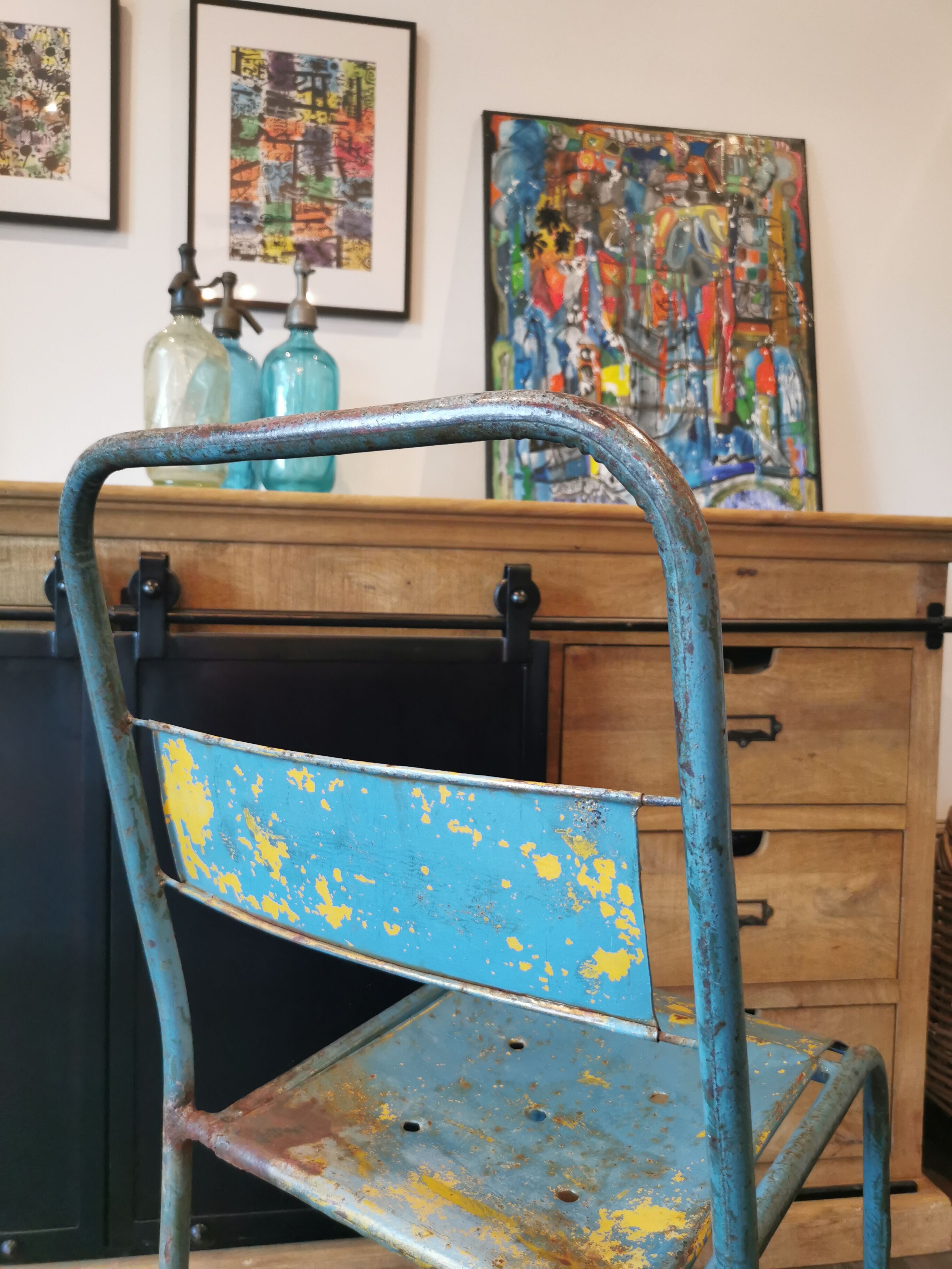 Pair of industrial bistro chairs