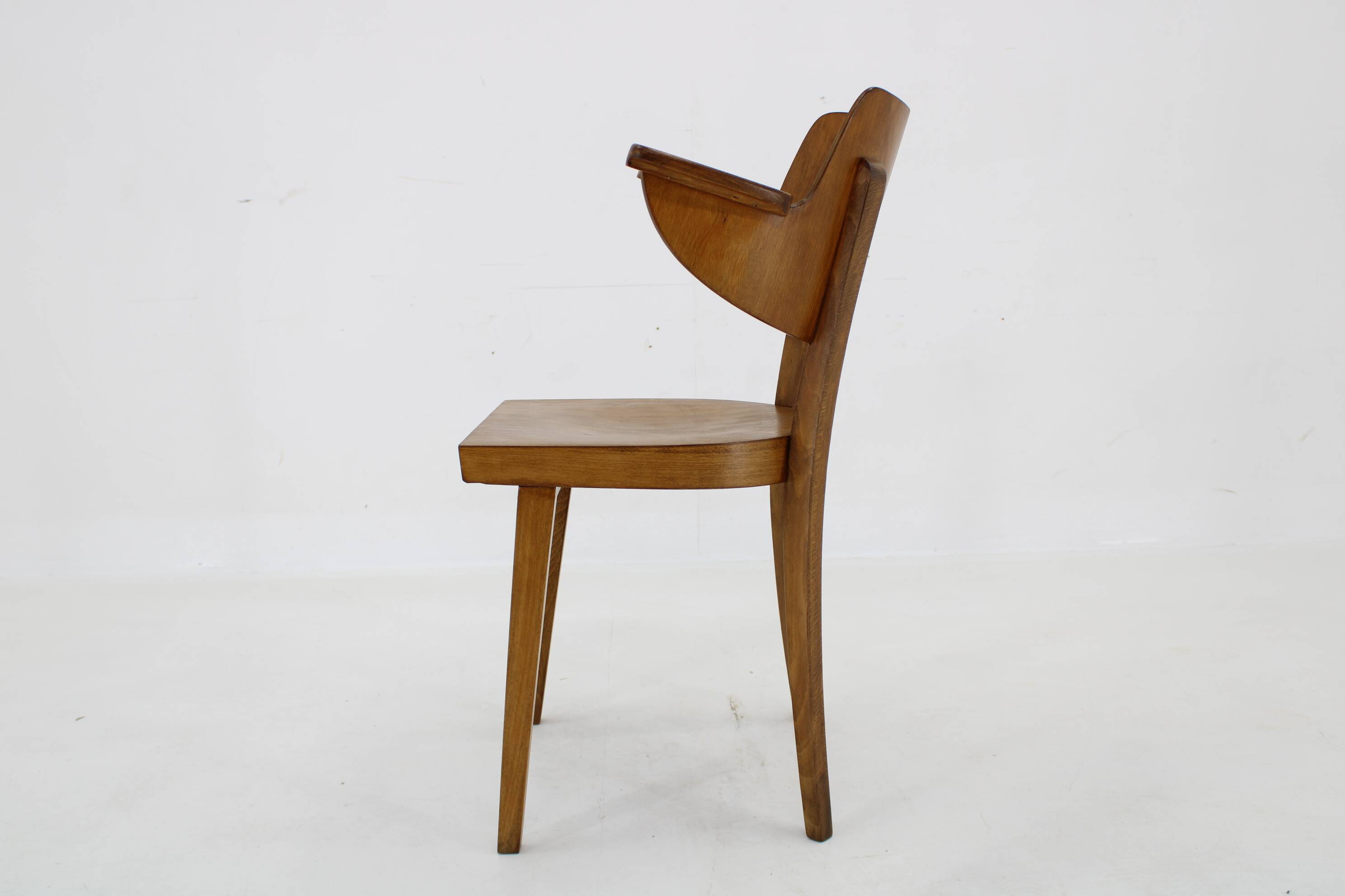 1960s Desk or Side Beech Chair by Ton, Czechoslovakia