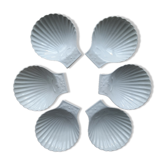 6 scallop shell cups