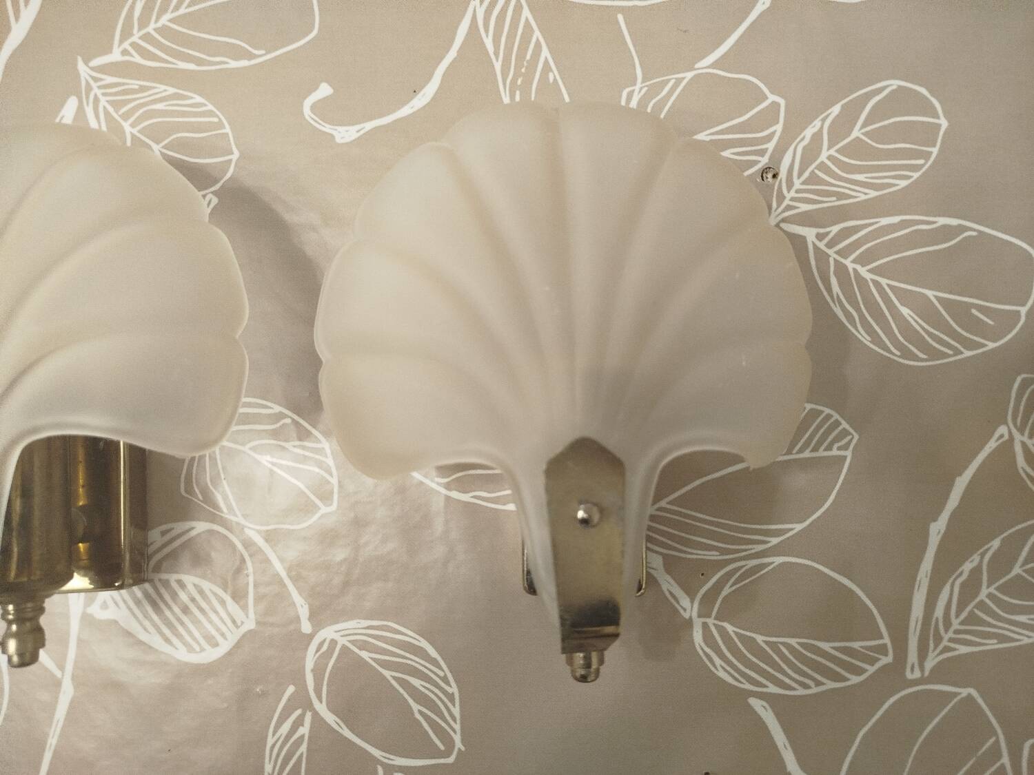 Paire d'appliques Art déco Regency forme coquillage France 1970