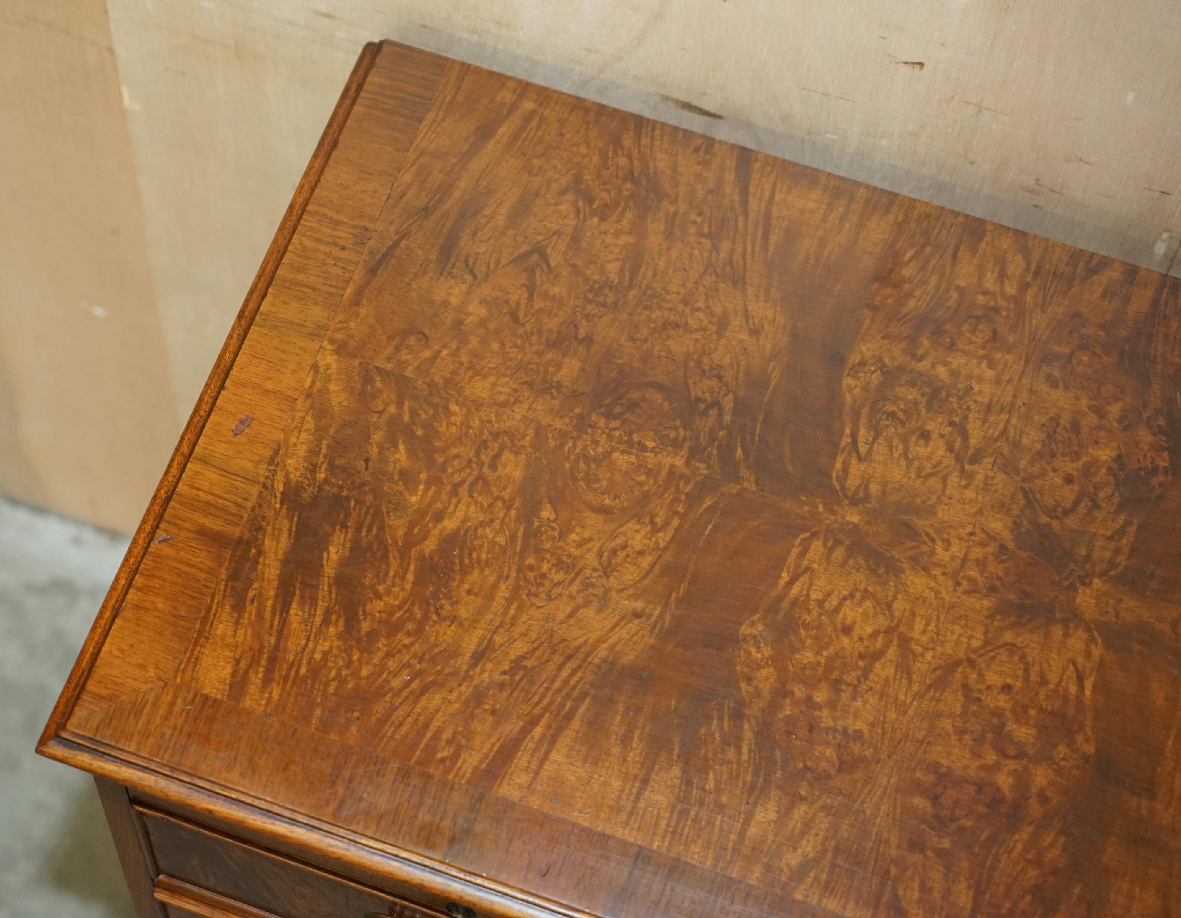1940s vintage walnut commode with butler's serving tray.
