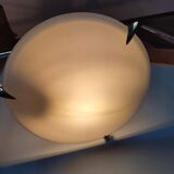 Suspension en verre et laiton design vintage