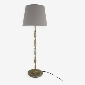 Lampadaire mid-century en onyx et laiton, italie