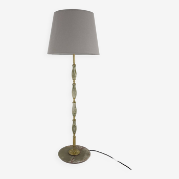 Mid-century Onyx & Brass Floor Lamp, Italy