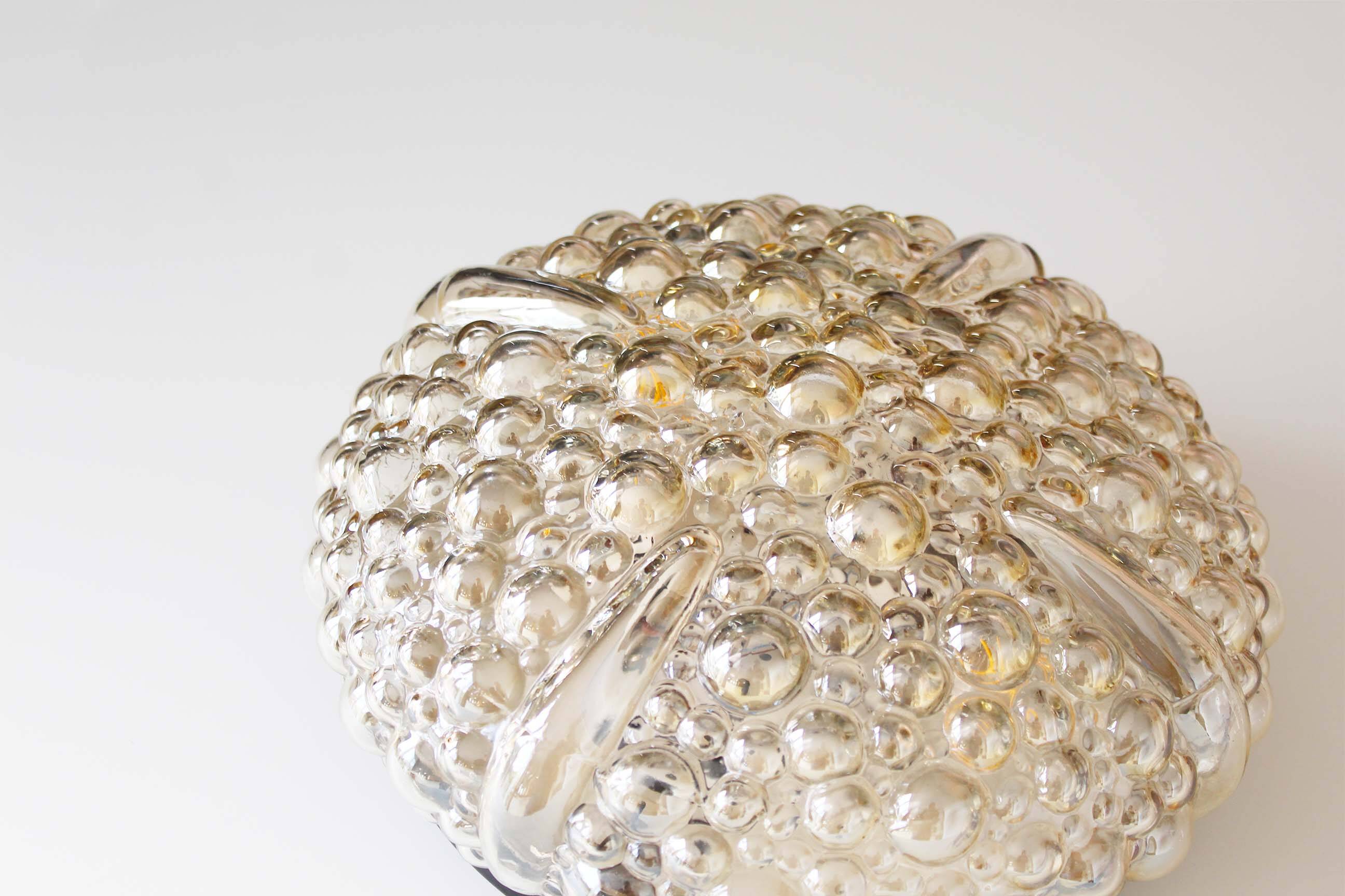 Luminaire encastré à bulles en verre de Murano par Helena Tynell pour Glashutte Limburg - Allemagne 1960