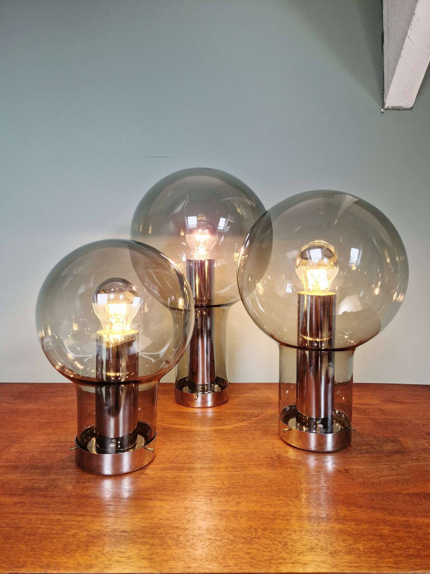 Trio of Maxi Globe ceiling lights, RAAK Amsterdam, 1960