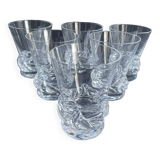 6 Daum Sorcy signed wine glasses