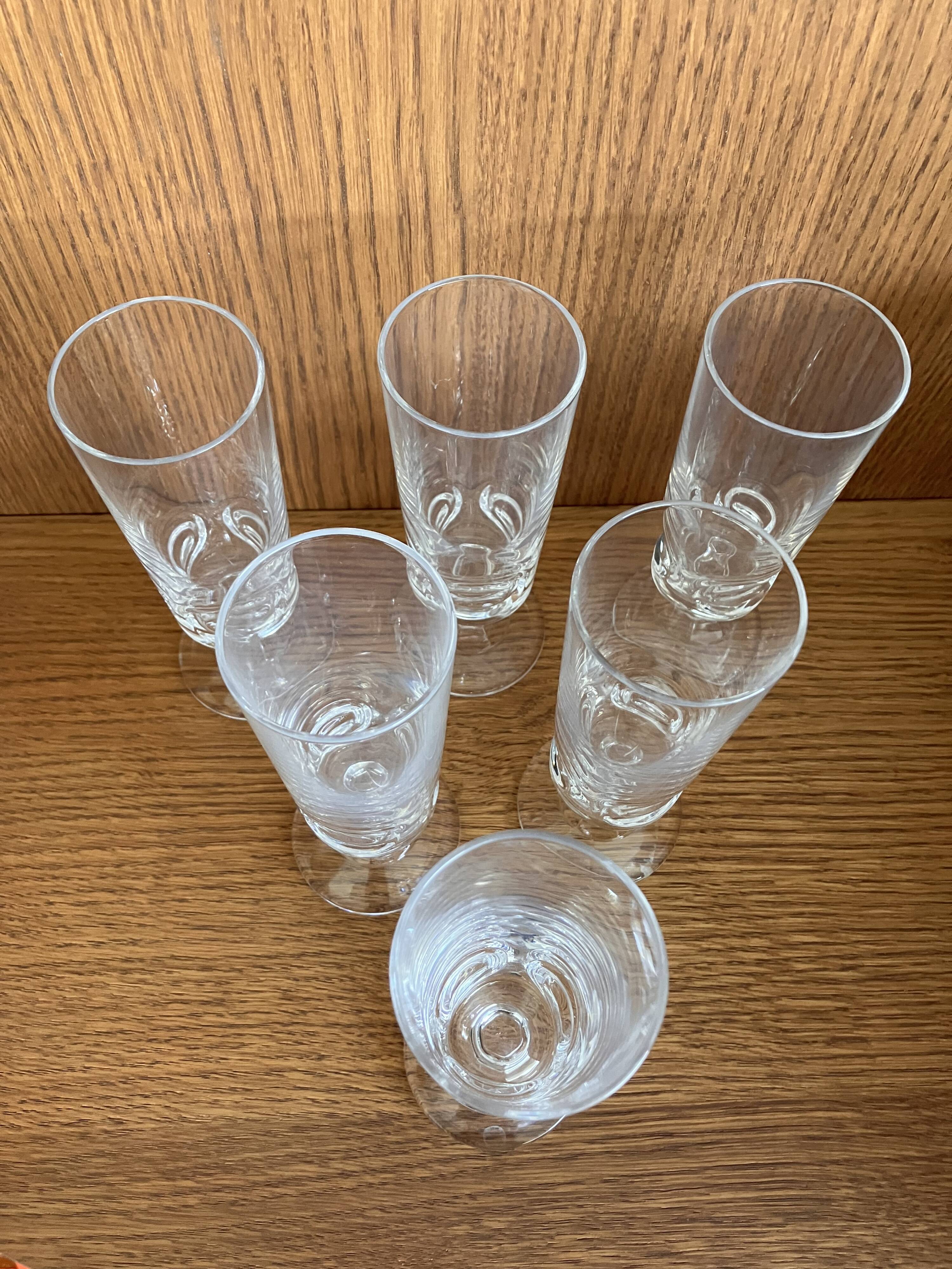1970s Cristal d'Arques Series B champagne flutes: set of 6
