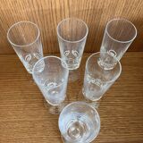 Flûtes à champagne années 70 cristal d’Arques série B : lot de 6