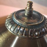 lampe de bureau 1920 bronze massif abat jour laiton , inter a tirette 63x43