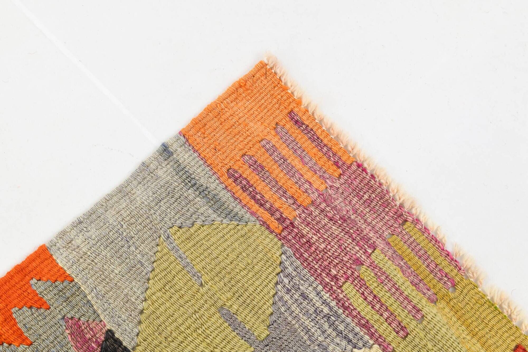 6x8 Multicolor Geometric Style Anatolian Vintage Rug, 164x233Cm