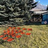 Set of 12 metal chairs
