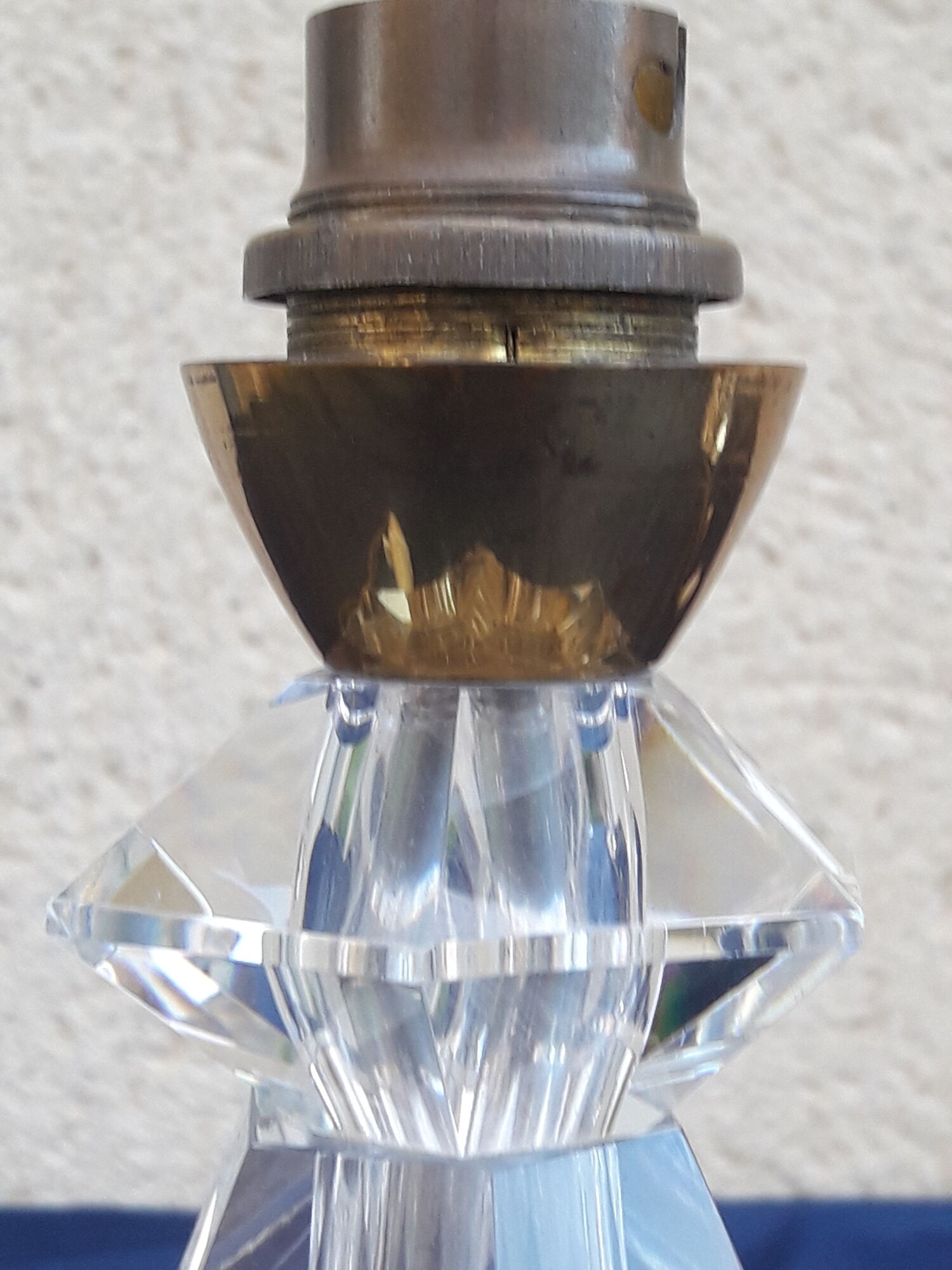 Pair of crystal lamp feet of Sèvres h 20 cm